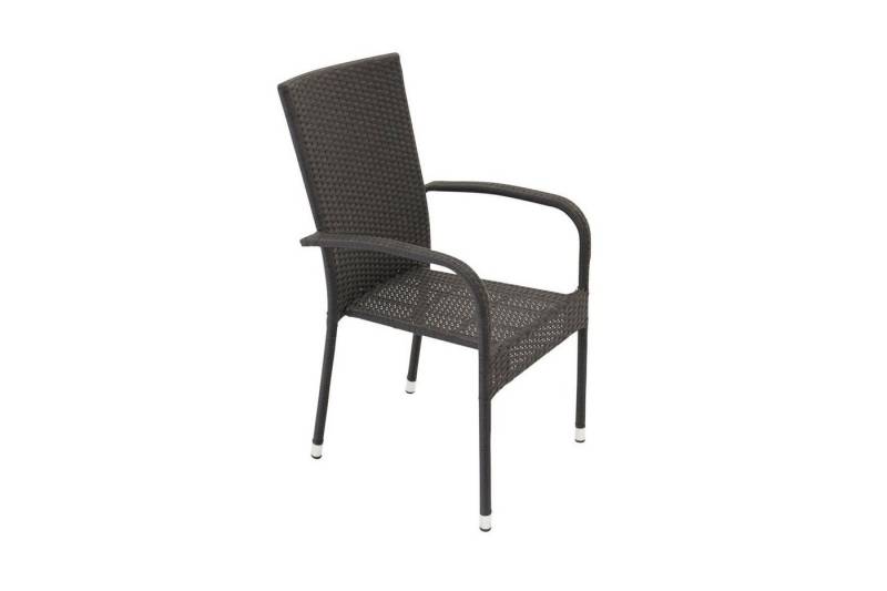 ebuy24 Gartenstuhl 2er Set Anna Gartenstuhl stapelbar schwarz. (2 St) von ebuy24