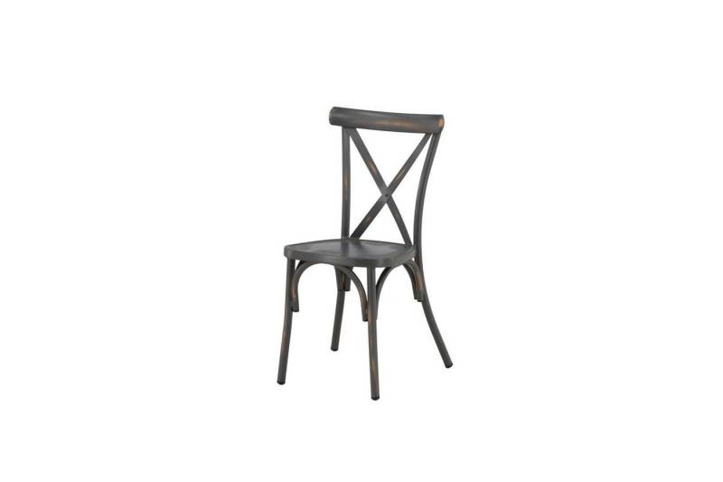 ebuy24 Gartenstuhl 2er Set Tablas Gartenstuhl stapelbar dunkel grau. (2 St) von ebuy24