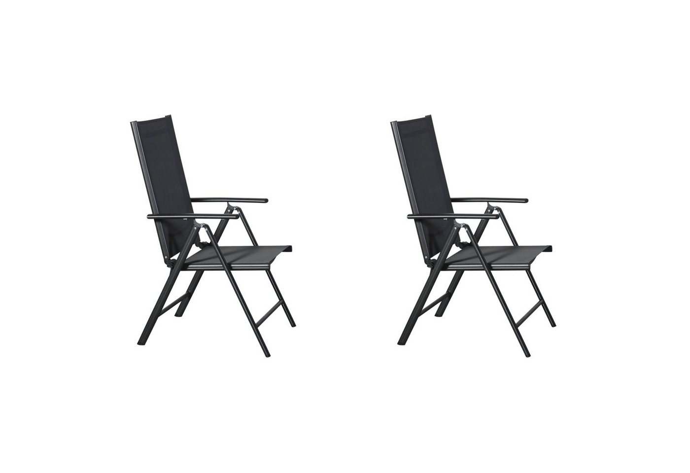 ebuy24 Gartenstuhl Kelly 2 x Gartenstuhl, justierbarer Rücken, 7 Posi (2 St) von ebuy24