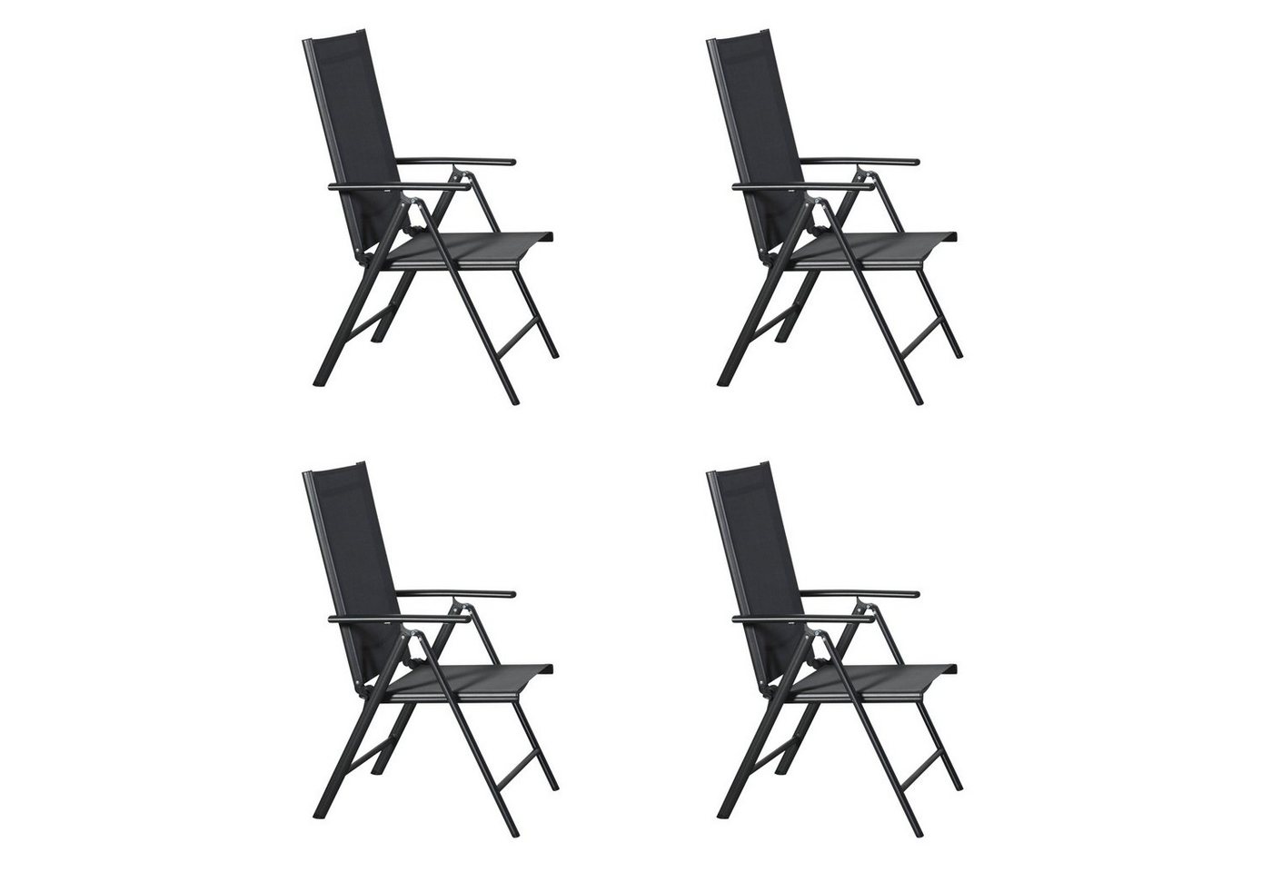 ebuy24 Gartenstuhl Kelly 4 x Gartenstuhl, justierbarer Rücken, 7 Posi (4 St) von ebuy24