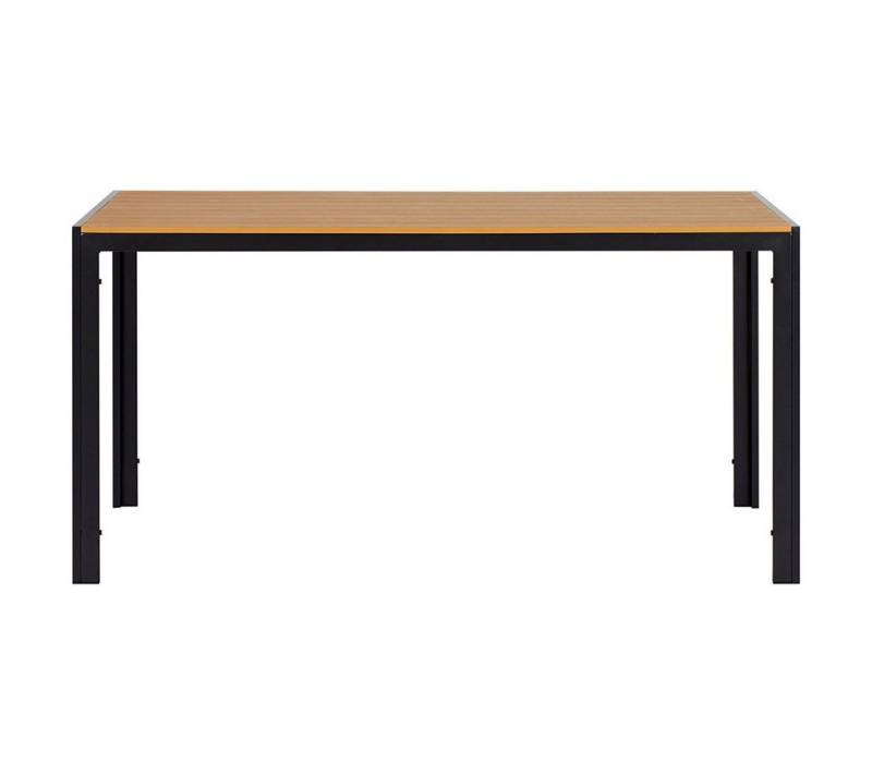 ebuy24 Gartentisch Noah Gartentisch Schwarz, Teak-Dekor. von ebuy24