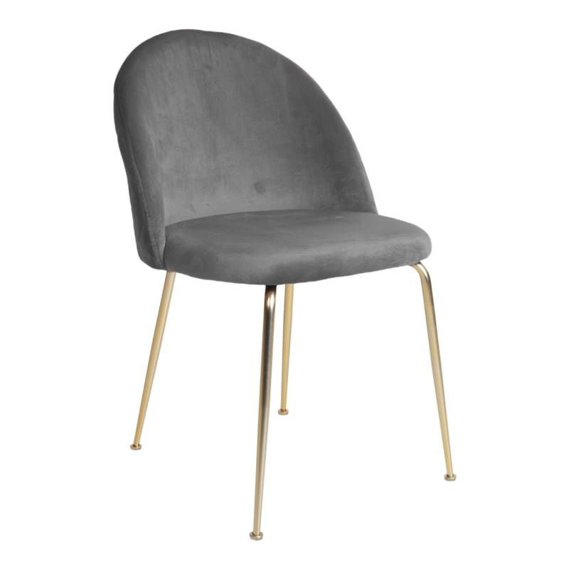 ebuy24 Geles Esszimmerstuhl Grau Velour Beine im Messing Look von ebuy24