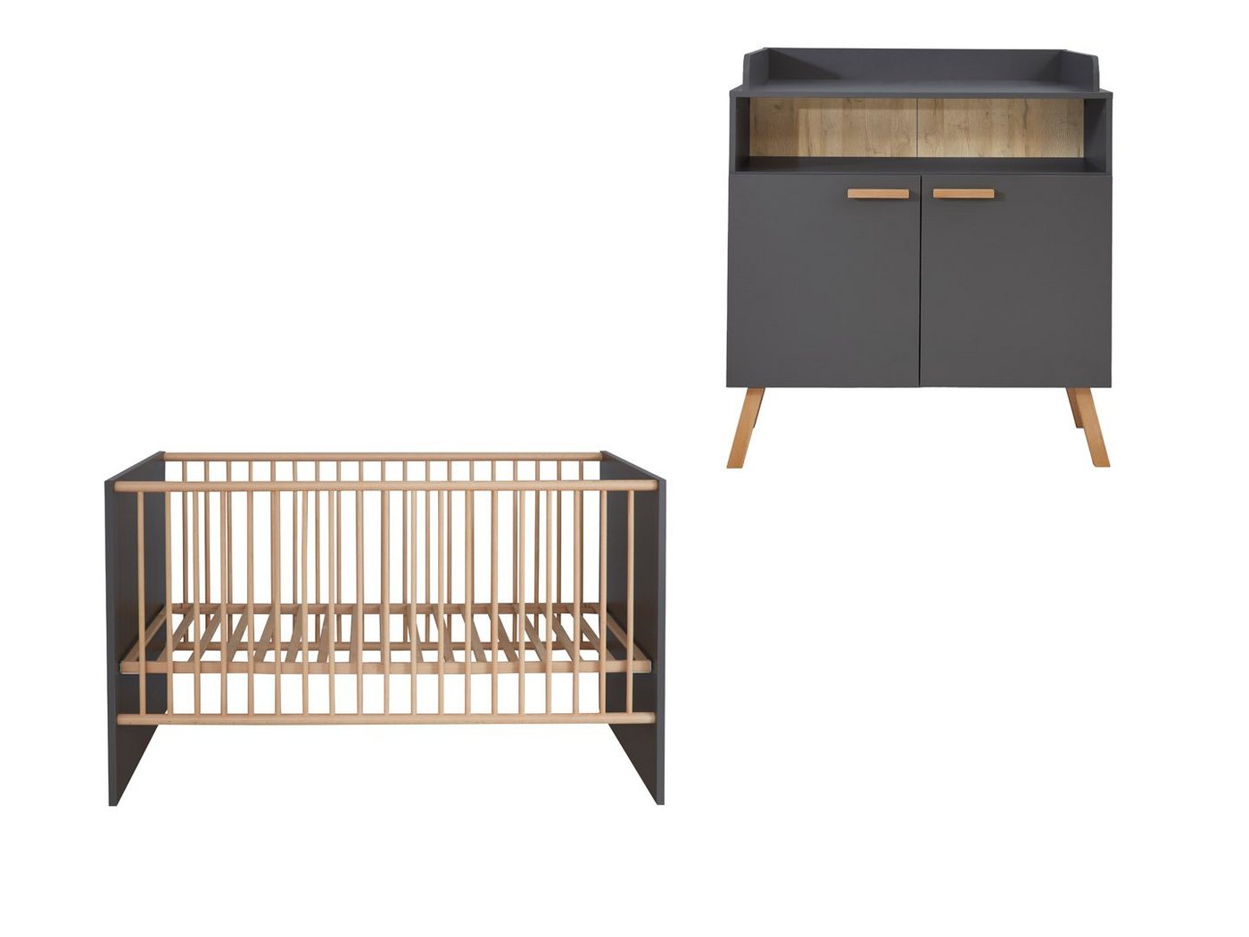 ebuy24 Jugendzimmer-Set MatsBaby Babyzimmermöbel Set grau. von ebuy24