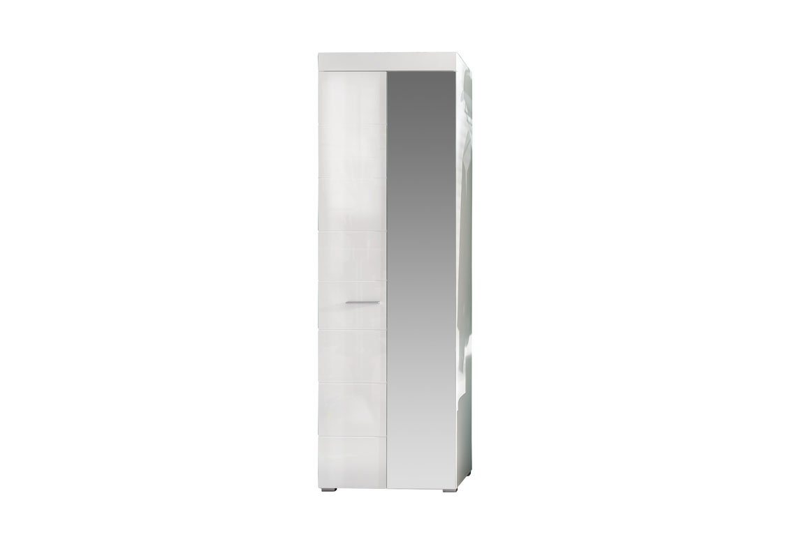 ebuy24 Kleiderschrank Amira Kleiderschrank 2 Türen, weiss, weiss hochgla von ebuy24