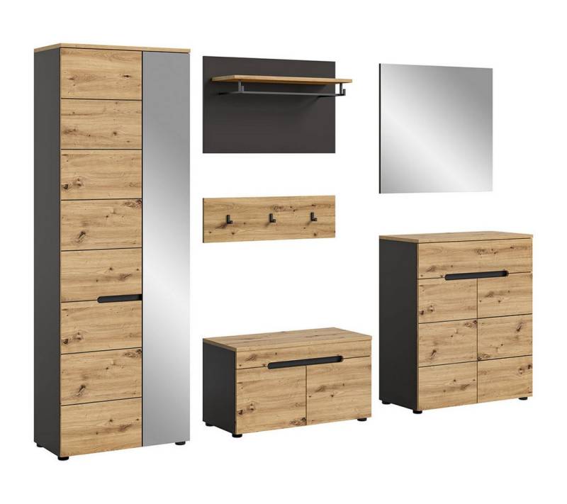 ebuy24 Kleiderschrank Canu Garderobenmöbel Set Eiche Dekor. (5-St) von ebuy24