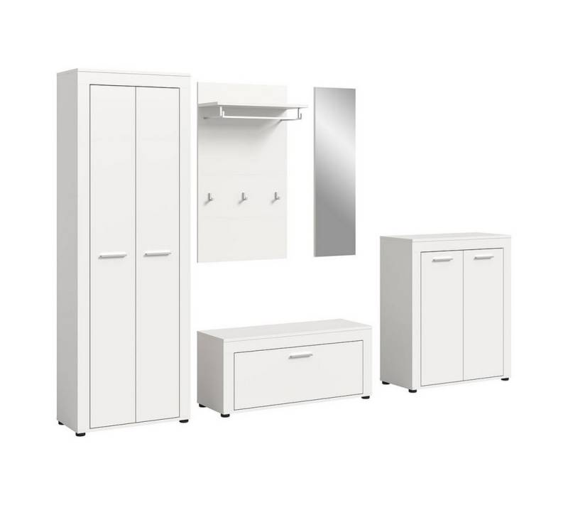 ebuy24 Kleiderschrank Jam Garderobenmöbel Set 5 Teile weiß. von ebuy24
