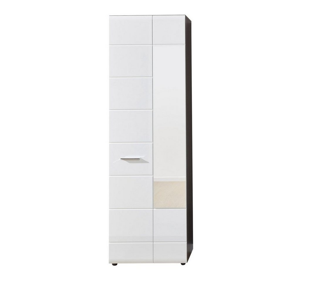 ebuy24 Kleiderschrank LineGD Garderobenschrank 2 Türen rauchsilber, weiß von ebuy24