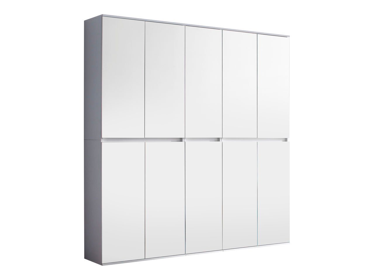 ebuy24 Kleiderschrank Minor Kleiderschrank 10 Türen, weiss, Spiegel. von ebuy24