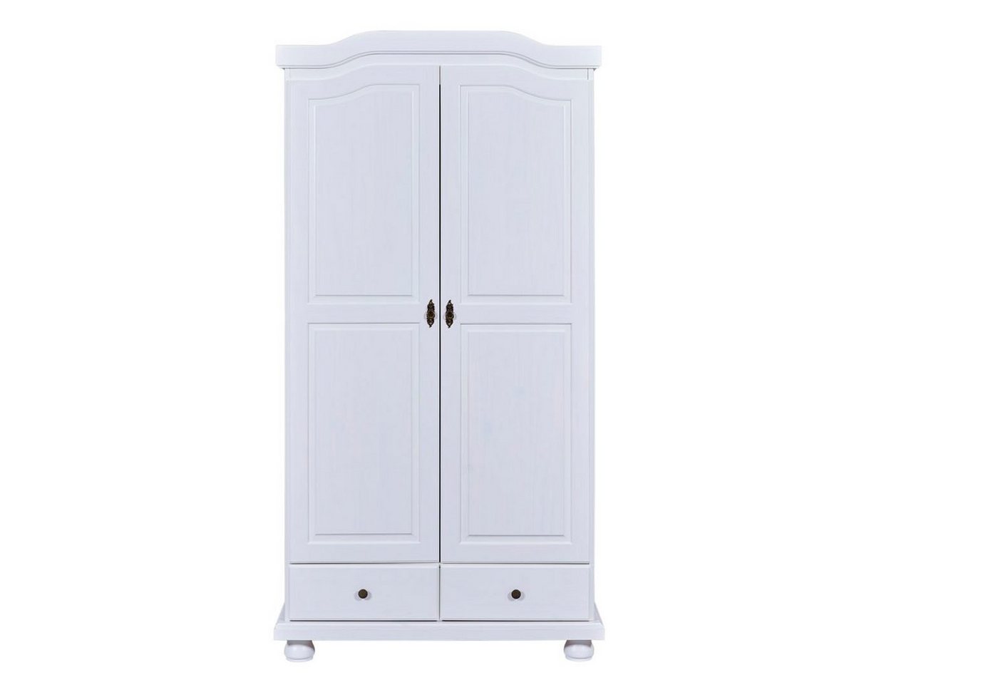 ebuy24 Kleiderschrank Reusal Kleiderschrank 2 Türen, 2 Schubladen, weiss von ebuy24