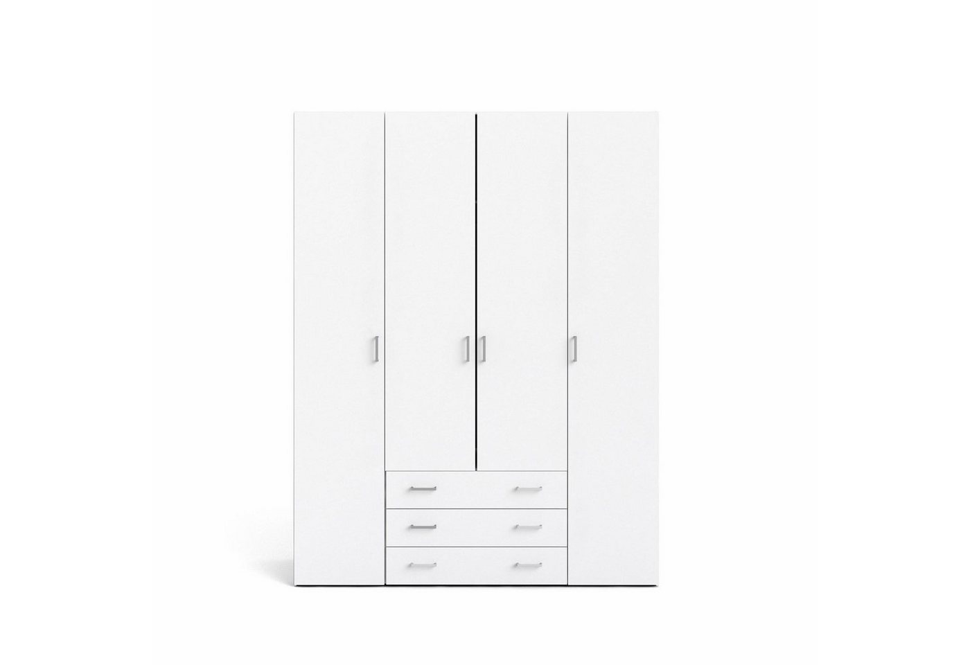 ebuy24 Kleiderschrank Spell Kleiderschrank 4 Türen und 3 Schubladen. Wei von ebuy24