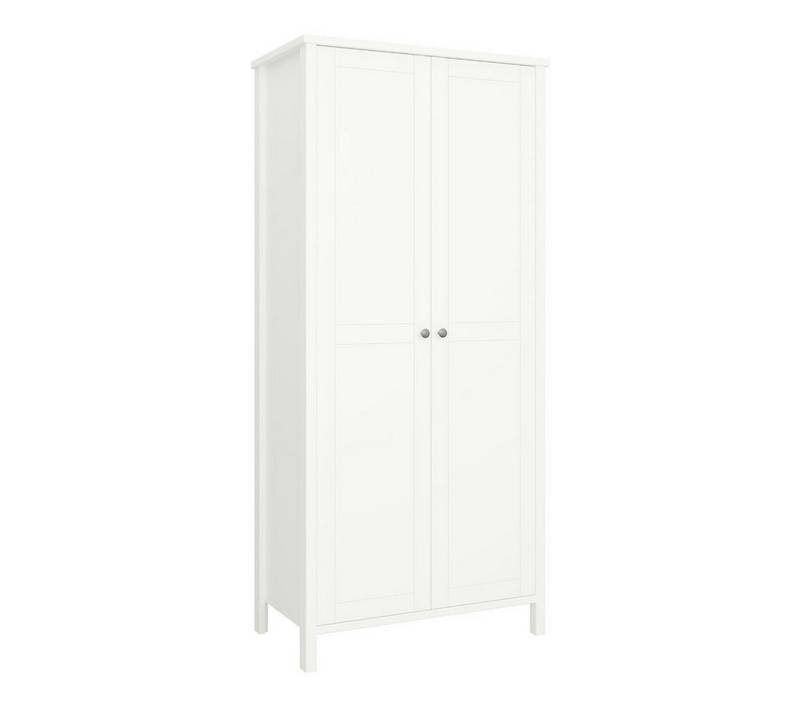 ebuy24 Kleiderschrank Trone Kleiderschrank 2 Türen, weisslackiert. von ebuy24