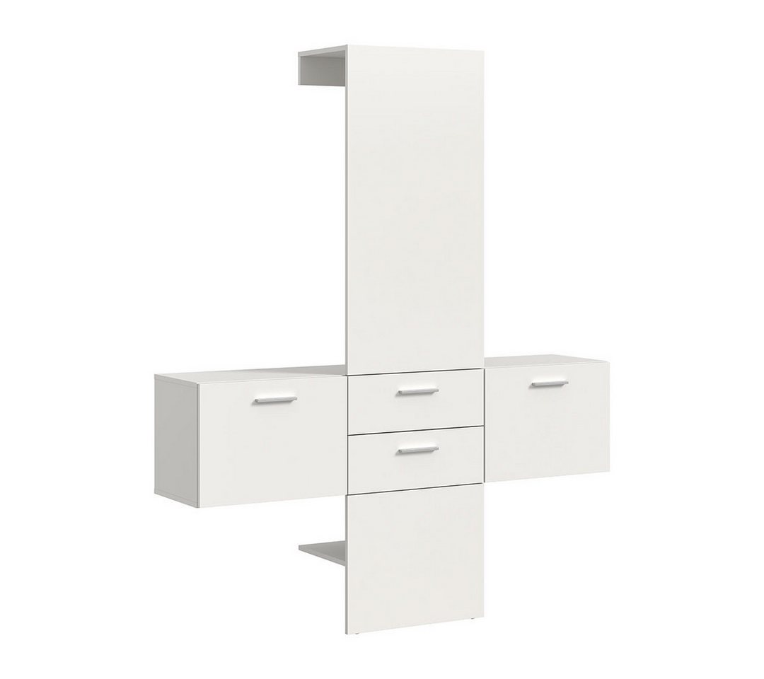 ebuy24 Kleiderschrank Vaga Garderobenmöbel Set 3 Teile weiß. von ebuy24