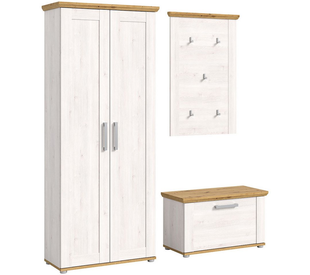 ebuy24 Kleiderschrank Verona Garderobenmöbel Set Lärche Dekor. (4-St) von ebuy24