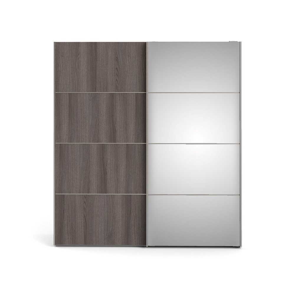 ebuy24 Kleiderschrank Veto Schiebetürenschrank 2 Türen breit 150cm weiss, mattschwarz von ebuy24