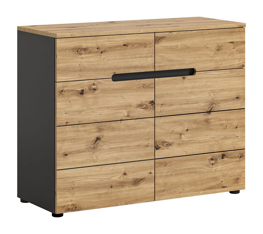 ebuy24 Kommode Canu Kommode 2 Schubladen 2 Türen Eiche Dekor. von ebuy24
