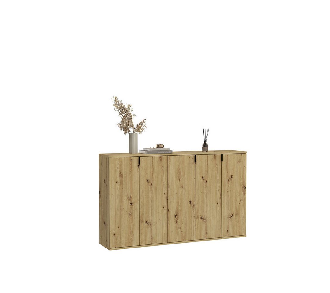 ebuy24 Kommode ProjektX Kommode 2+2+1-türig 5 Türen Eiche Dekor. (3 St) von ebuy24