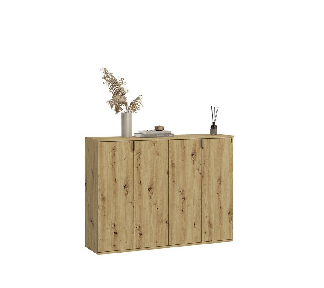 ebuy24 Kommode ProjektX Kommode 2+2-türig 4 Türen Eiche Dekor. (2 St) von ebuy24