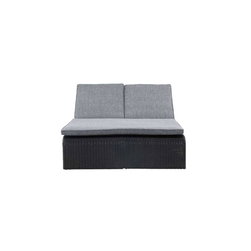 ebuy24 London Sonnenliege mit Gartenkissen Schwarz von ebuy24