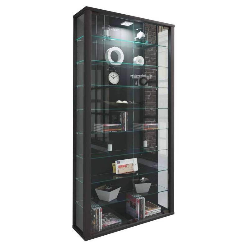 ebuy24 LumoMaxi Vitrinenschrank 2 Glastüren Schwarz von ebuy24