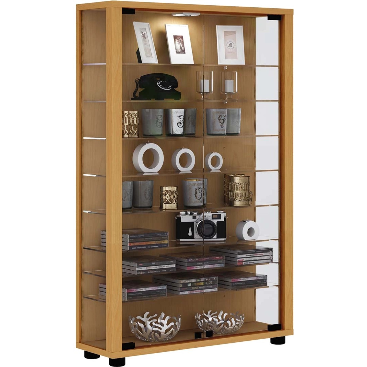 ebuy24 LumoMini Vitrinenschrank 2 Glastüren Buche Dekor ebuy24 LumoMini Vitrinenschrank 2 Glastüren Buche Dekor von ebuy24