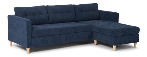 ebuy24 Marino Sofa BA1, Chaiselongue rechts oder Links gewendet (Samt dunkelblau) von ebuy24