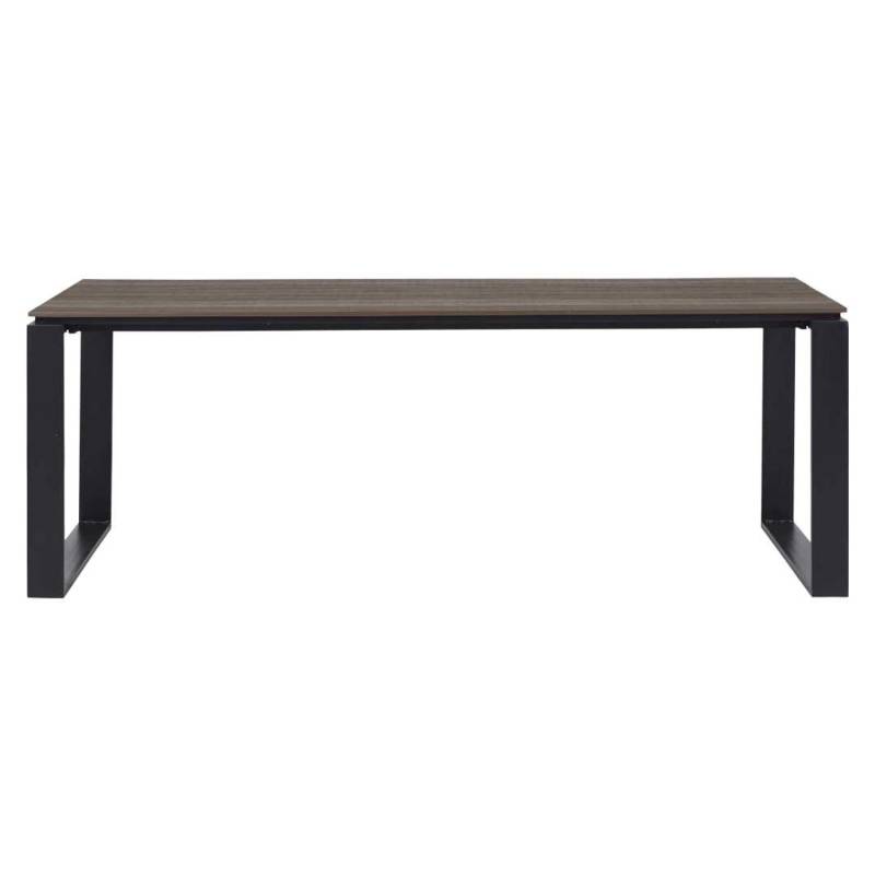 ebuy24 Martinus Gartentisch 100x210cm Schwarz Braun von ebuy24