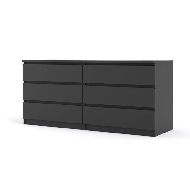 ebuy24 Nada Kommode 6 Schubladen Mattschwarz von ebuy24