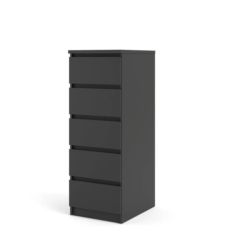 ebuy24 Nada Kommode Schmal 5 Schubladen Mattschwarz von ebuy24