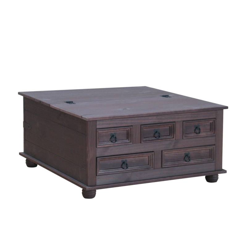 ebuy24 New Mexico Couchtisch mit 5 Schubladen Kolonial Gebeitzt Wachs von ebuy24
