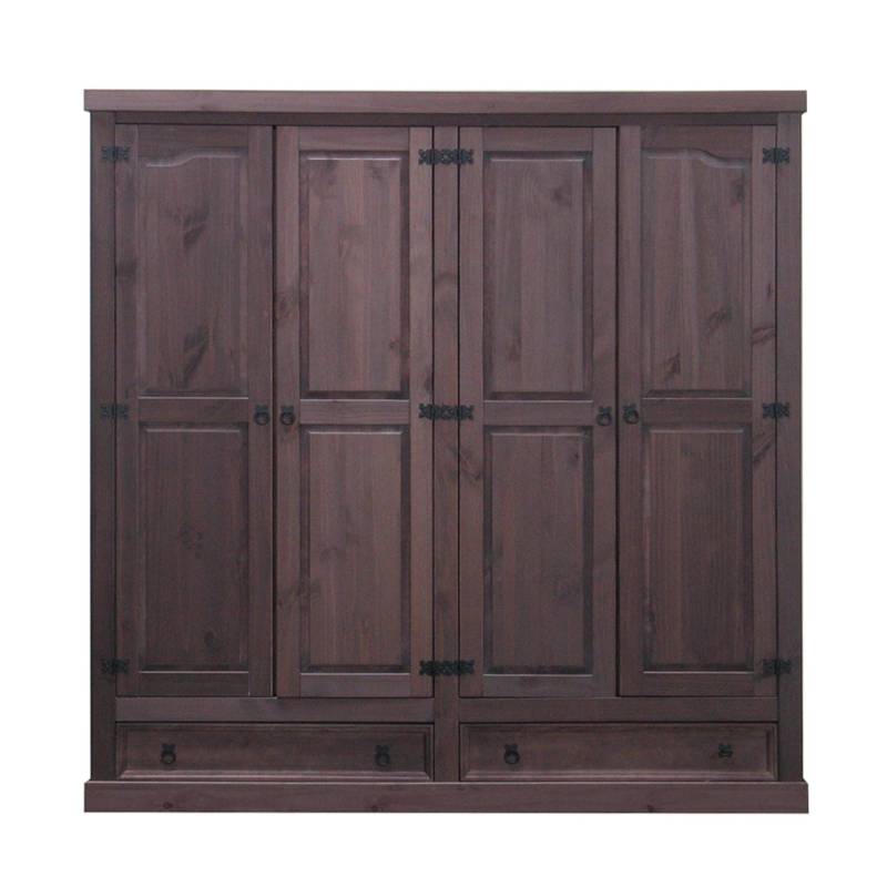 ebuy24 New Mexico Kleiderschrank 4-trg mit 2 Schubladen Gebeitzt Wachs von ebuy24