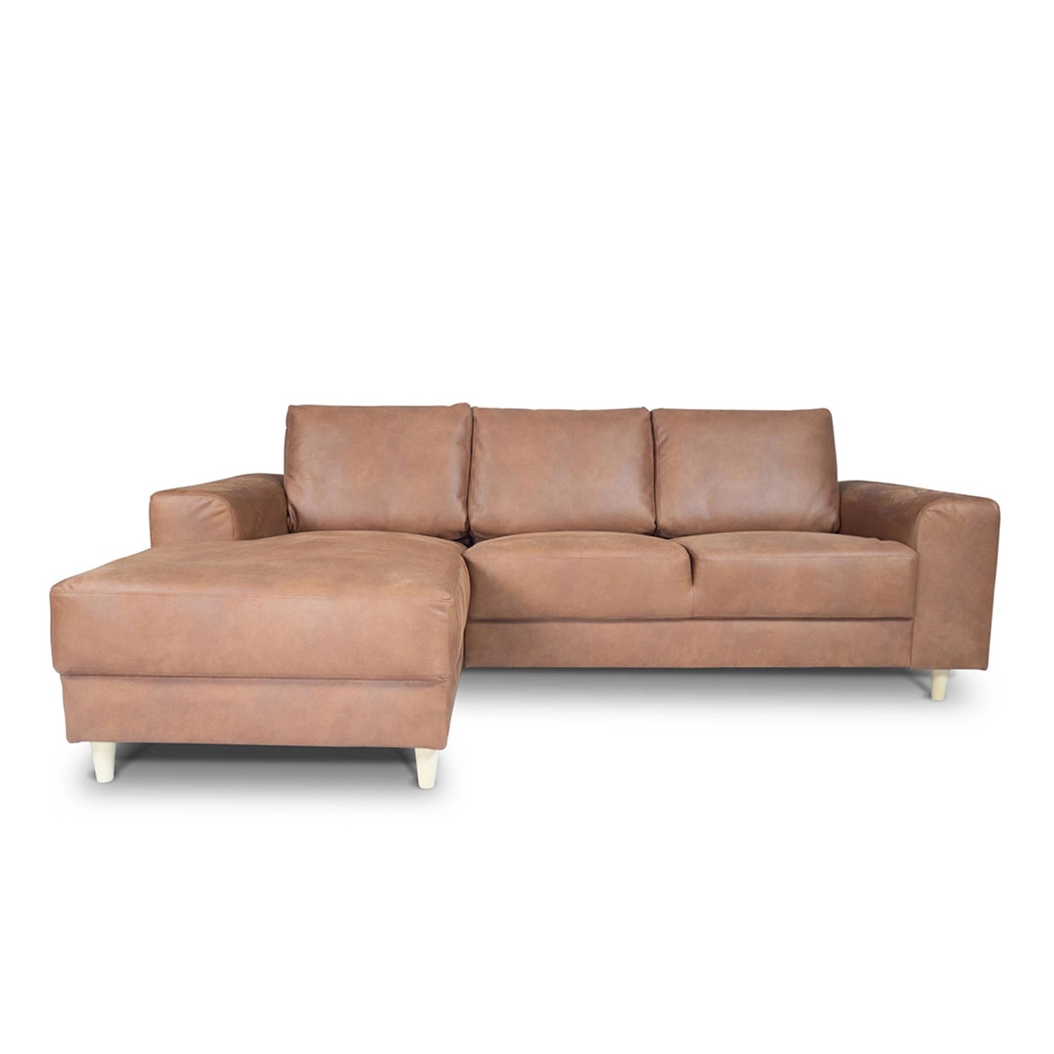 ebuy24 Nordic Sofa mit Chaiselong Links Gewendet Cognacfarben Leder von ebuy24