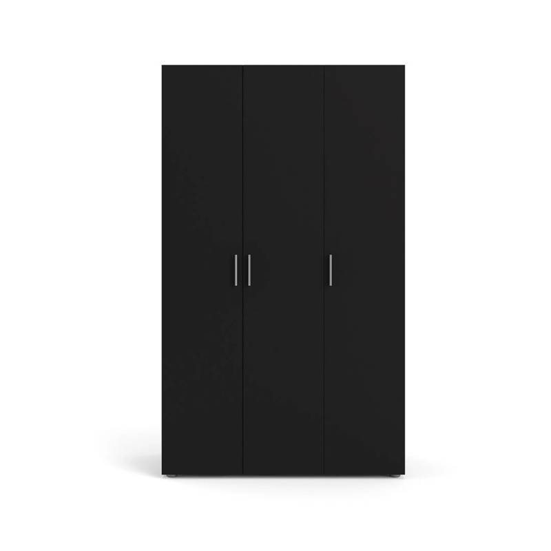 ebuy24 Petra Kleiderschrank mit 3 Türen Mattschwarz von ebuy24