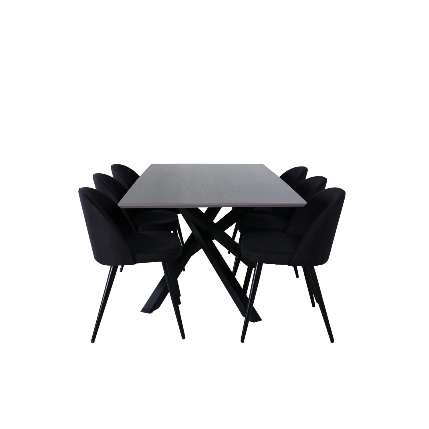 ebuy24 PiazzaGRBL Essgruppe Esstisch Grau und 6 Velvet Esszimmerstühle Schwarz ebuy24 PiazzaGRBL Essgruppe Esstisch Grau und 6 Velvet Esszimmerstühle Schwarz von ebuy24