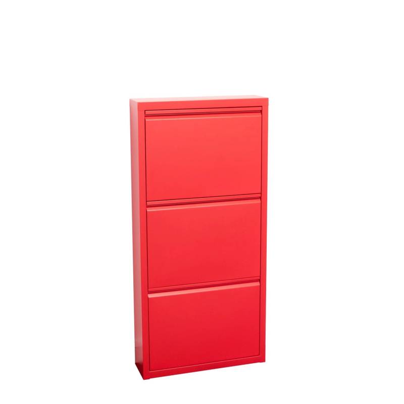 ebuy24 Pisa Schuhschrank mit 3 Klappen in Metall Rot von ebuy24