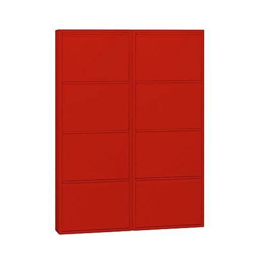 ebuy24 Pisa Schuhschrank mit Klappen/Türen in rot (100x140x16 cm) von ebuy24