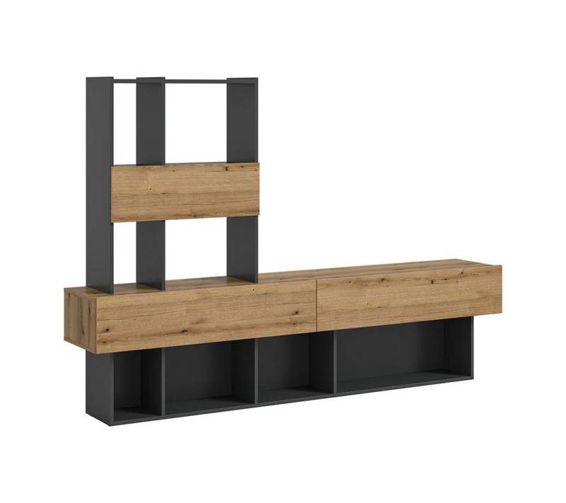 ebuy24 Regal Lennox Regalsystem 8 Fächer 3 Klapptüren Eiche Dek von ebuy24