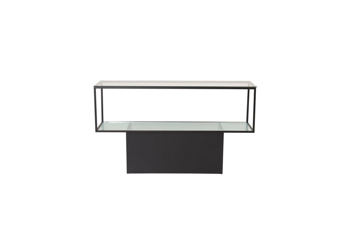 ebuy24 Regal Maglehem Regal mit Ablage 35x130 cm Glas, schwarz. von ebuy24