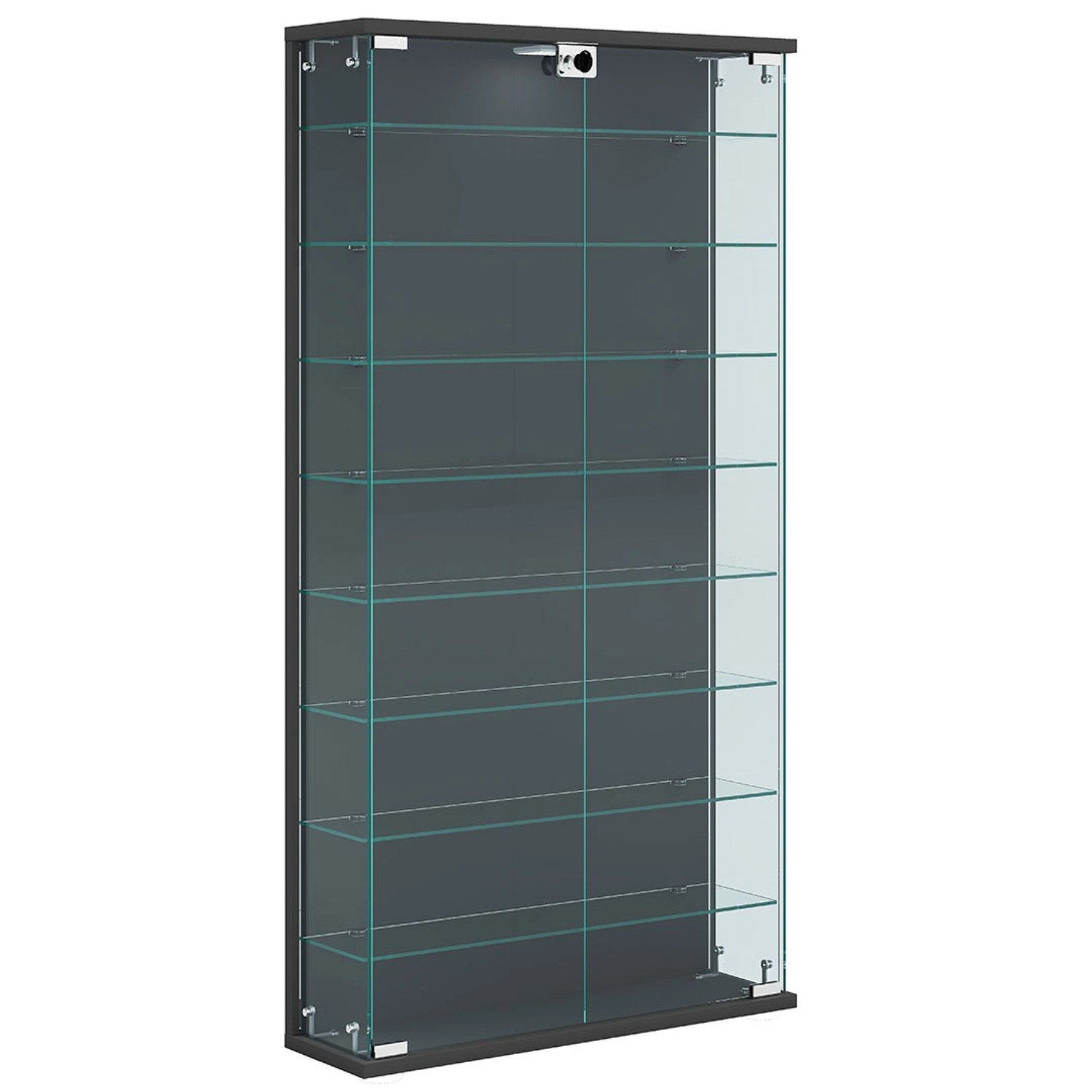 ebuy24 RelasL Vitrinenschrank Wandhängend 2 Türen Anthrazit von ebuy24