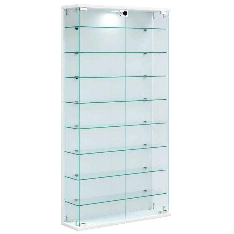 ebuy24 RelasL Vitrinenschrank Wandhängend 2 Türen Weiß von ebuy24