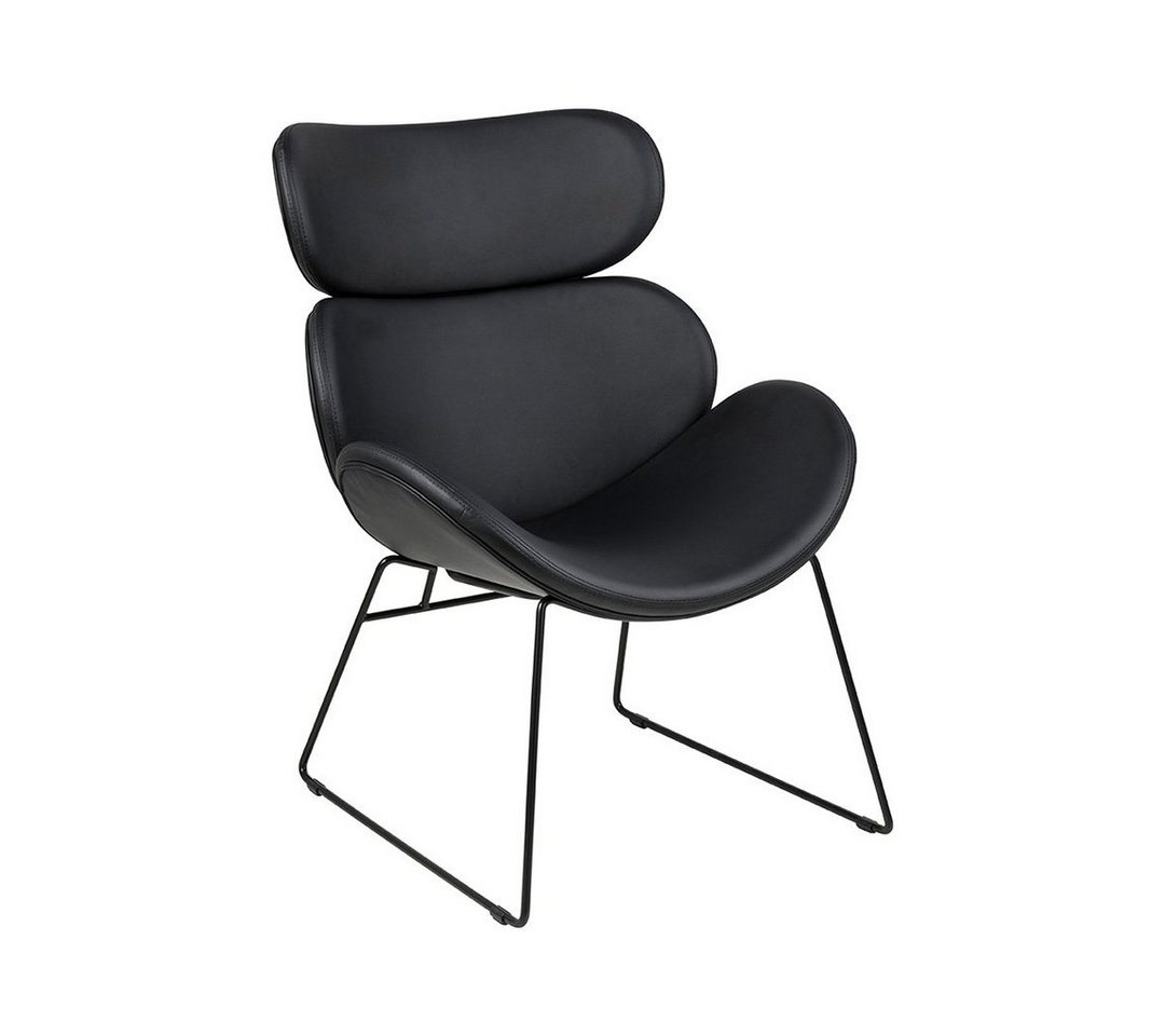 ebuy24 Relaxsessel Cazy Sessel in schwarzen Kunstleder und schwarzen (1-St) von ebuy24