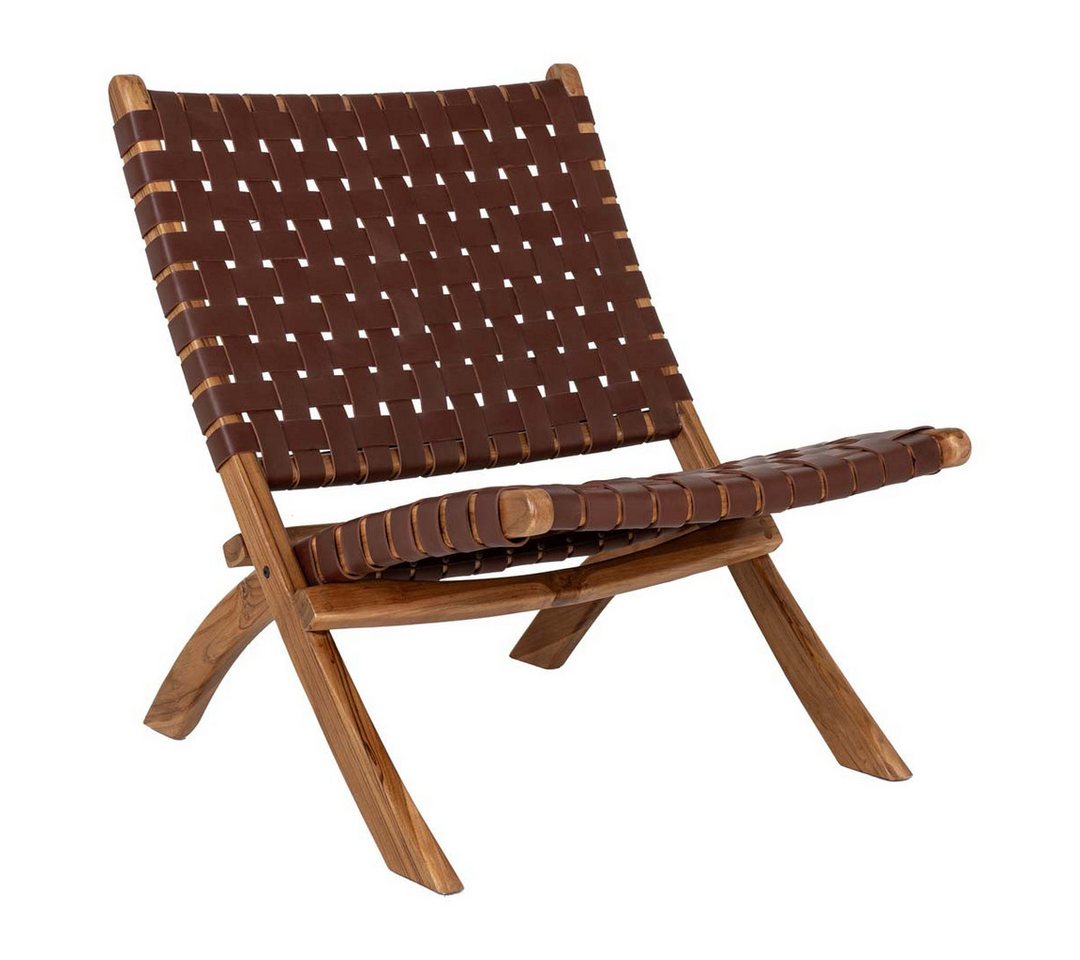 ebuy24 Relaxsessel Perugia Sessel Stuhl klappbar Leder,Teak. von ebuy24