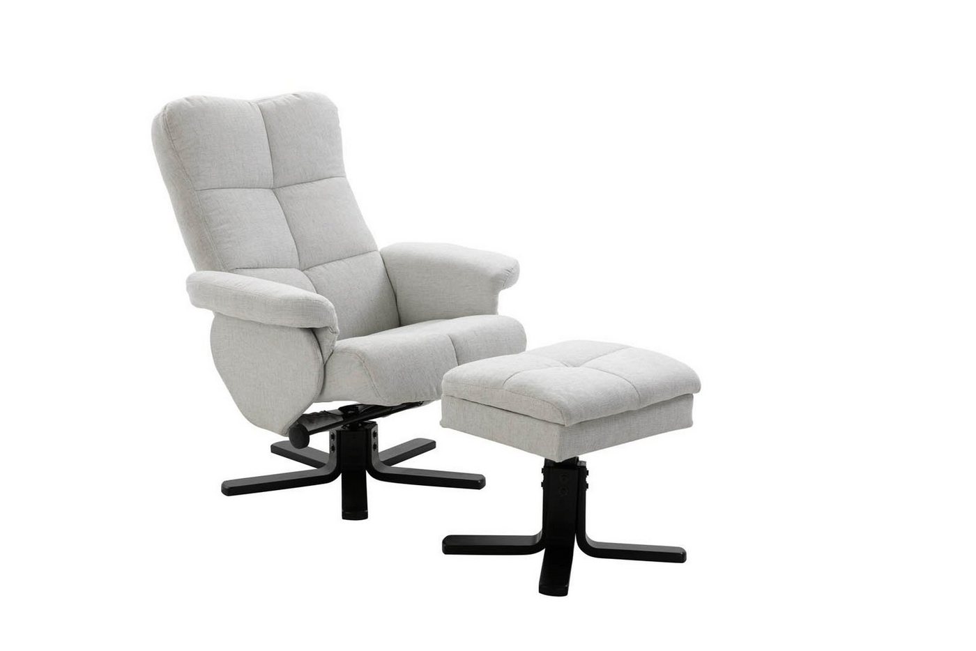 ebuy24 Relaxsessel Sven Sessel Recliner mit Hocker grau. (1-St) von ebuy24