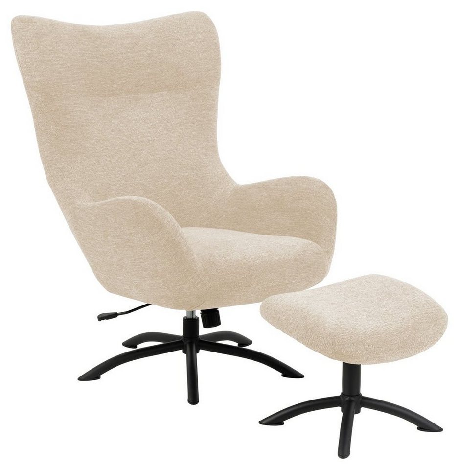 ebuy24 Relaxsessel Talgarth Sessel Relaxsessel mit Hocker cremefarben (1-St) von ebuy24