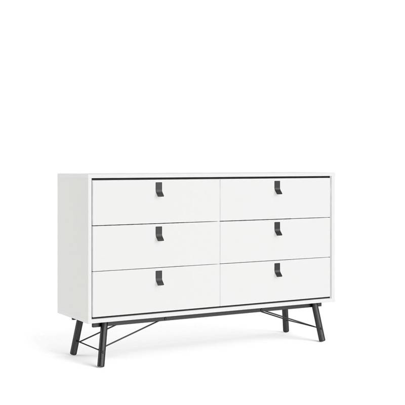 ebuy24 Rye Kommode Breit 6 Schubladen Mattweiss von ebuy24