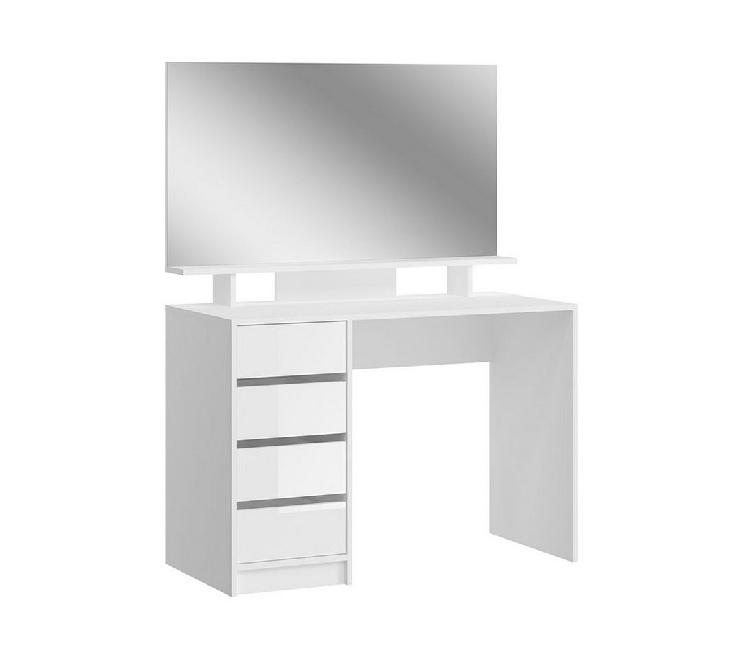 ebuy24 Schminktisch Emma Konsolentisch 4 Schubladen 1 Regal, mit Spieg (2-St) von ebuy24