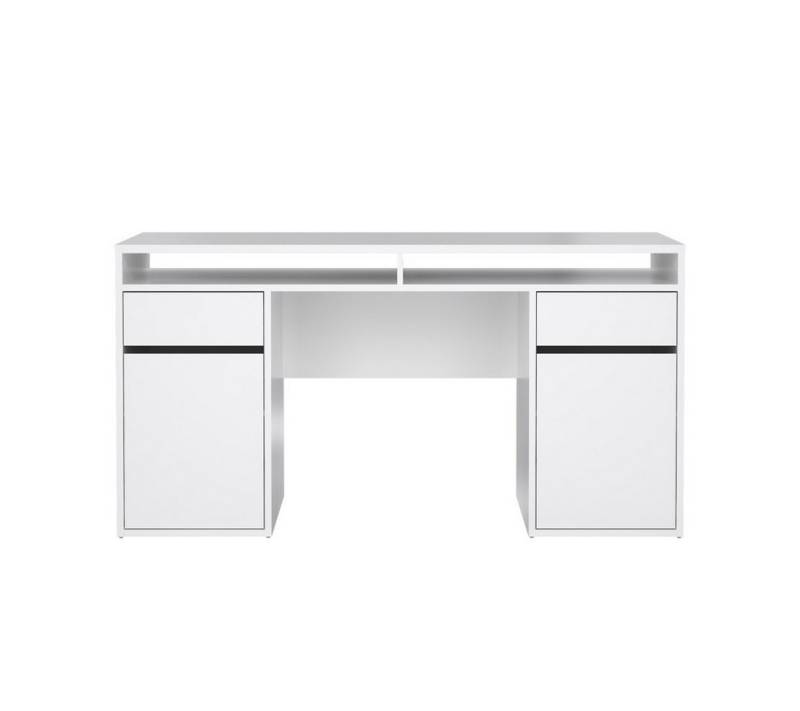 ebuy24 Schreibtisch FunctionPlus Schreibtisch 2 Türen 2 Schubladen wei von ebuy24