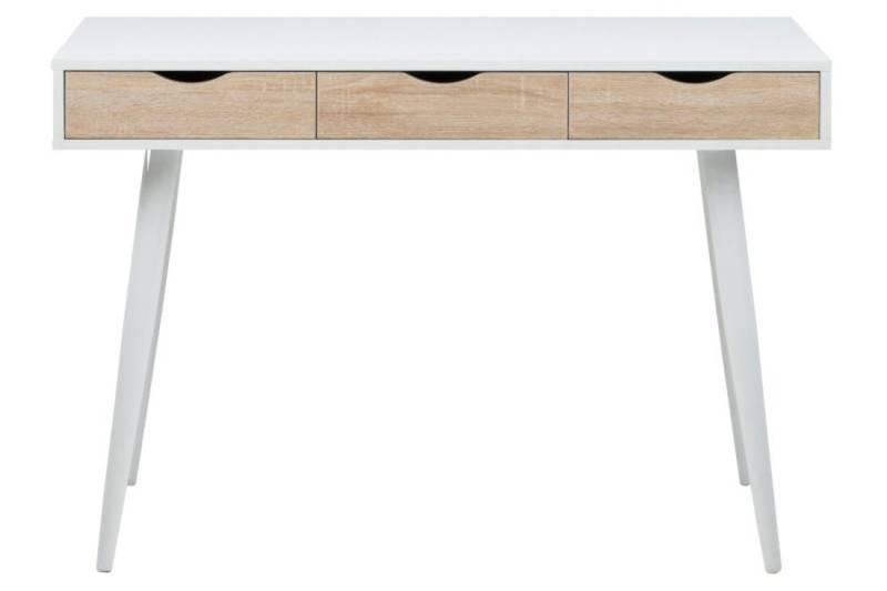 ebuy24 Schreibtisch Nete Schreibtisch in weiß mit 3 Schubladen in Eich von ebuy24
