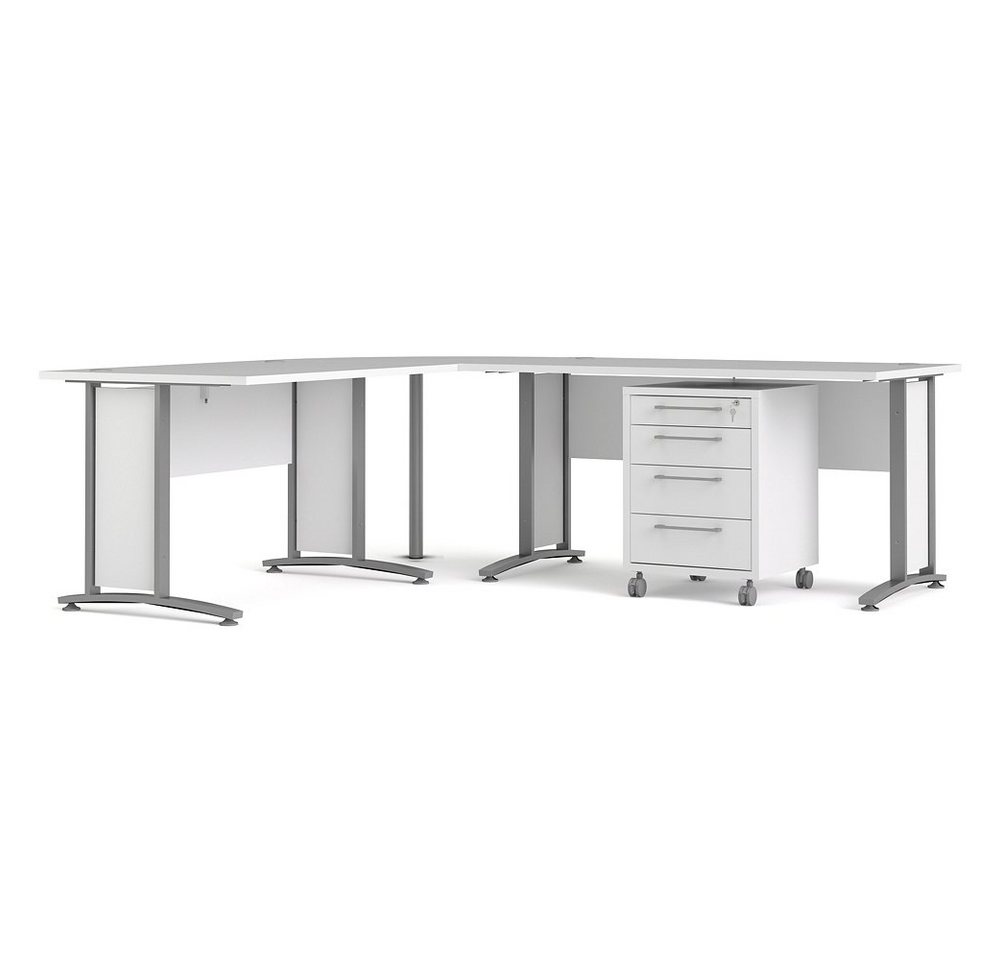 ebuy24 Schreibtisch Prisme Eckschreibtisch 305 mit Rollcontainer weiss ebuy24 Schreibtisch Prisme Eckschreibtisch 305 mit Rollcontainer weiss von ebuy24