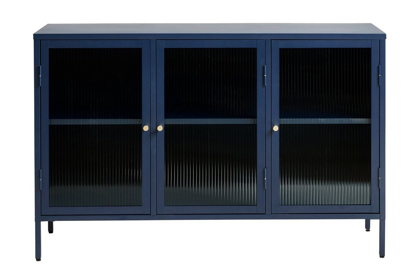 ebuy24 Sideboard Bronco Sideboard 3 Glastüren blau. von ebuy24