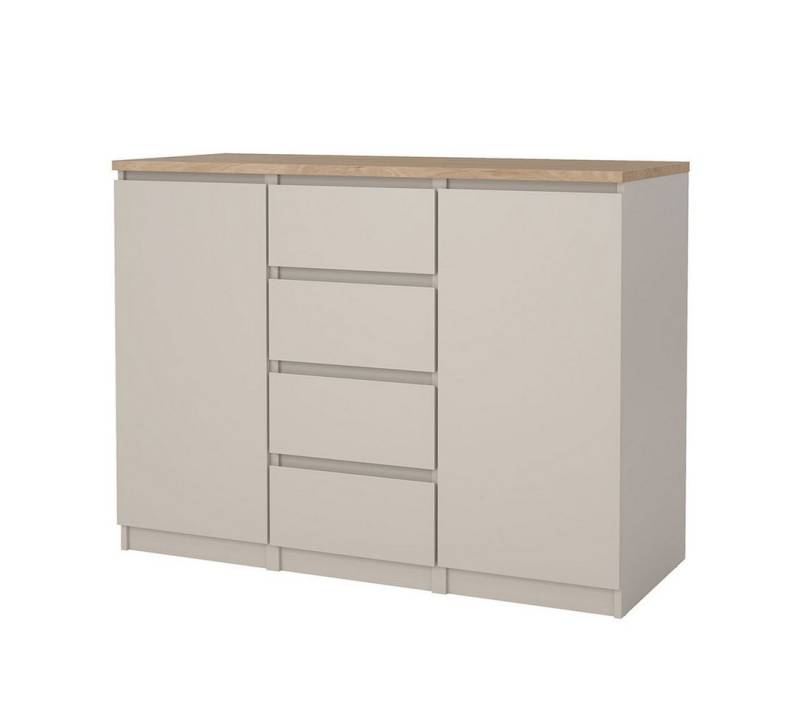 ebuy24 Sideboard Naia Sideboard 2 Türen 4 Schubladen Eiche Dekor. von ebuy24